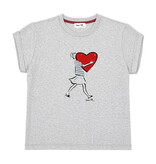BIG HEART T-shirt, round neck, relaxed fit, front print