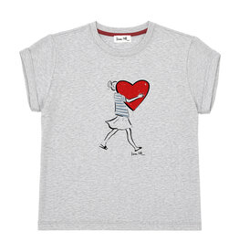 T-Shirt BIG HEART, rundhals, lässiger Schnitt, Frontdruck