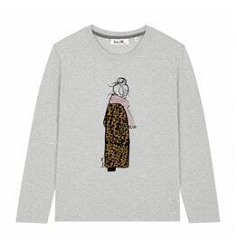 Longsleeve "LEO", rundhals, langarm, grau meliert