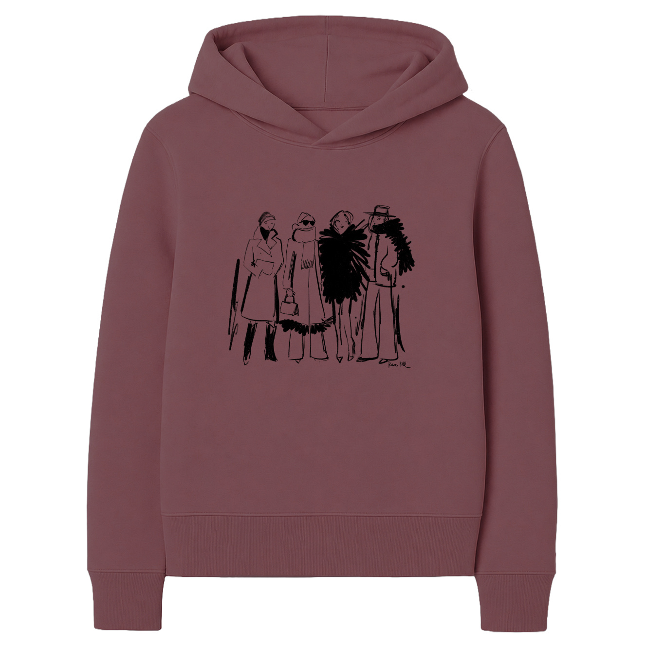 Hoodie GIRLS GANG, blush, lässiger Schnitt, Frontdruck