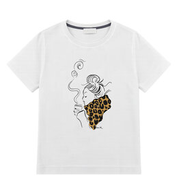 LEO COFFEE T-shirt, round neck, short sleeve, boxy shape, front print