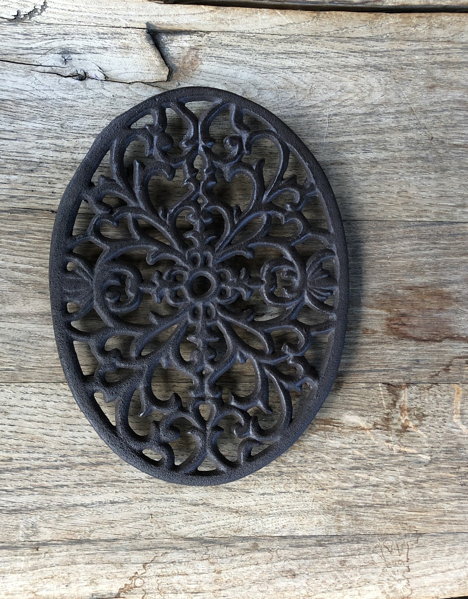 Pannenonderzetter -gietijzer ovaal - bruin