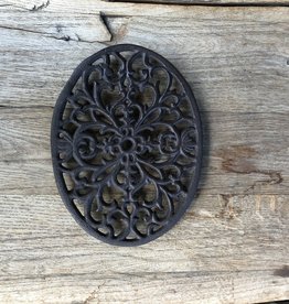 Pannenonderzetter -gietijzer ovaal - bruin