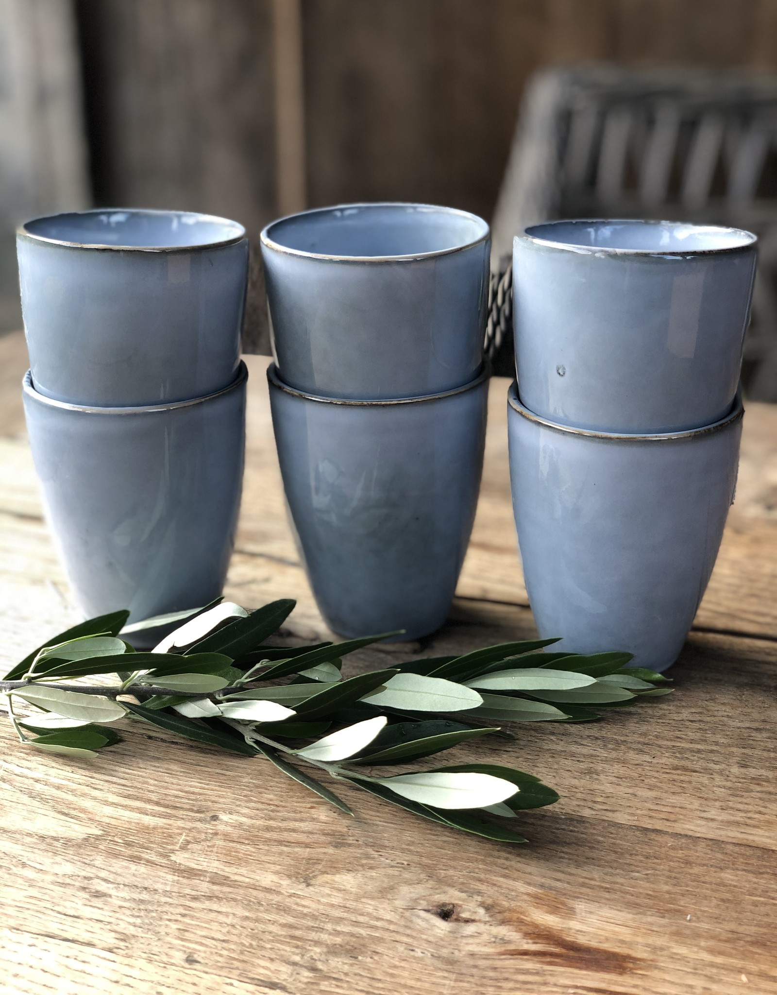 Lavandoux Koffiebeker- set van 6 large - Blauw