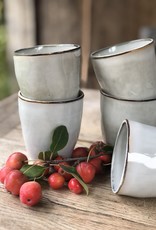 Mica decorations Koffiebeker Tabo - set van 6 - grijs