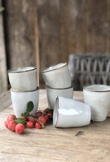 Mica decorations Koffiebeker Tabo - set van 6 - grijs