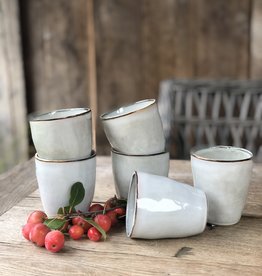 Mica decorations Koffiebeker - set van 6 - grijs