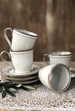 Mica decorations Kop en schotel Tabo - grijs - set van 4