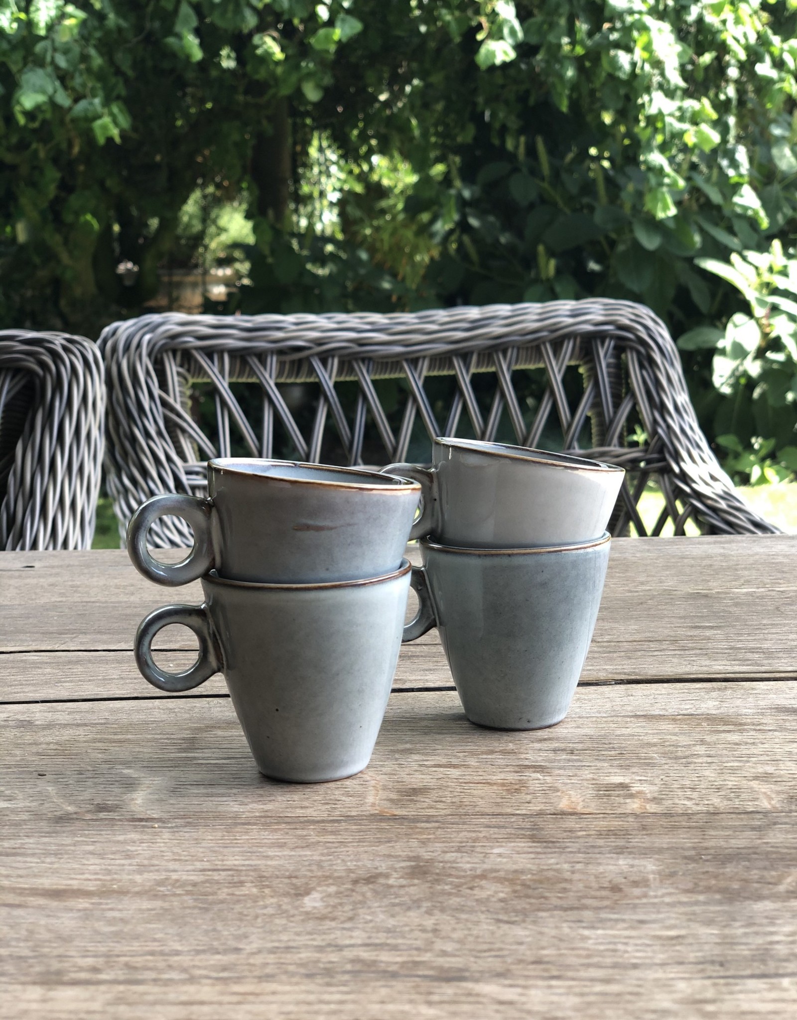 Mica decorations Espresso kopje Tabo - set van 4 -grijs