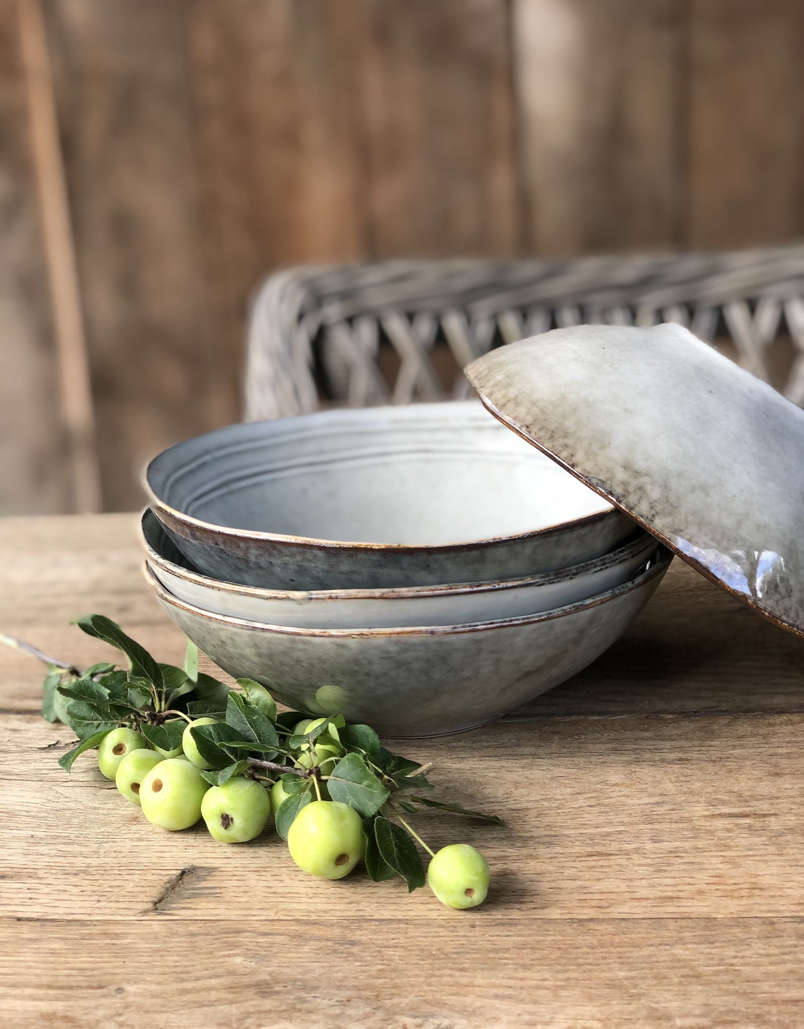 Lavandoux Pastabord -  set van 4 - grijs/groen