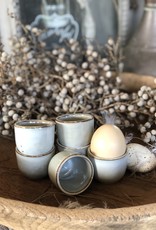 Mica decorations Eierdopje Tabo - 6 stuks - grijs