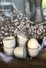 Mica decorations Eierdopje 6 stuks -  beige