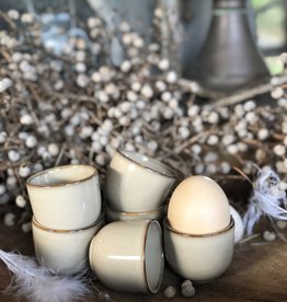 Mica decorations Eierdopje 6 stuks - beige