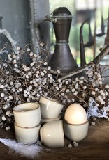 Mica decorations Eierdopje 6 stuks -  beige