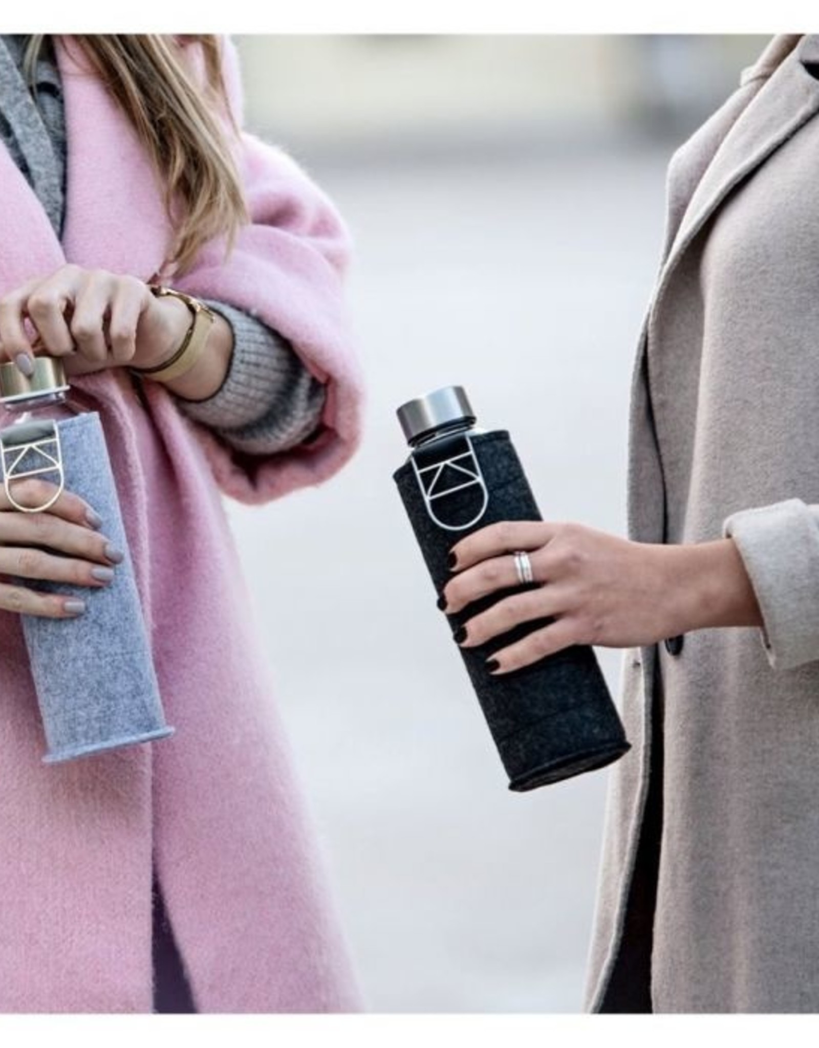 Equa mismatch Waterfles met hoes - glas