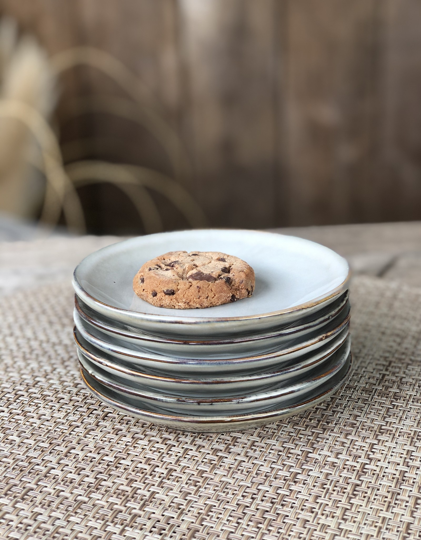 Mica decorations Bordje Tabo -14 cm -  set van 6 - grijs