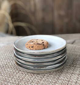 Mica decorations Bordje Tabo -14 cm - set van 6 - grijs