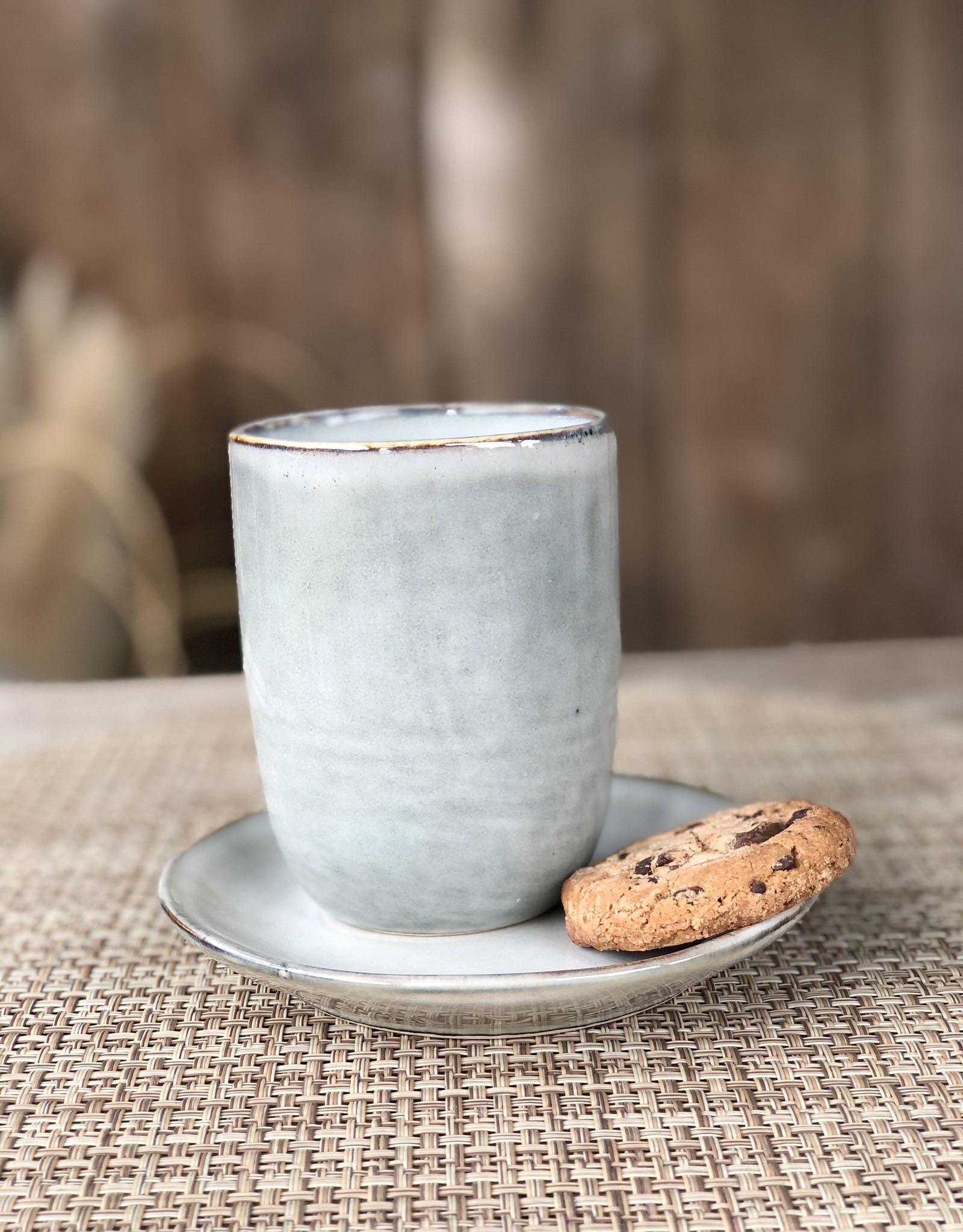 Mica decorations Bordje Tabo -14 cm -  set van 6 - grijs