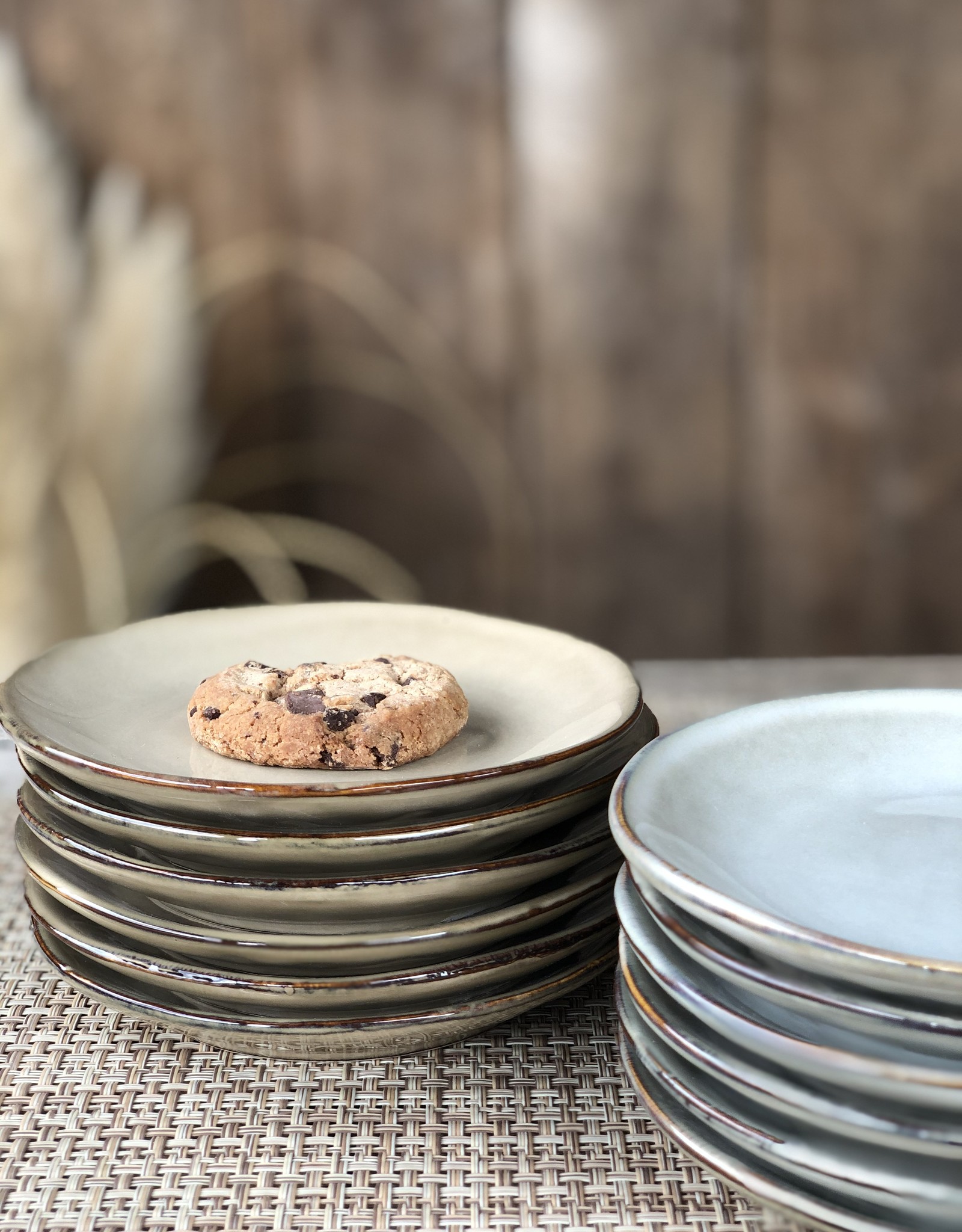 Mica decorations Bordje Tabo -14 cm -  set van 6 - grijs