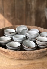 Mica decorations Schaaltje Tabo - 8,5 cm - set van 6 - grijs