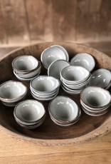 Mica decorations Schaaltje Tabo - 8,5 cm - set van 6 - grijs