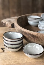 Mica decorations Schaaltje Tabo - 8,5 cm - set van 6 - grijs