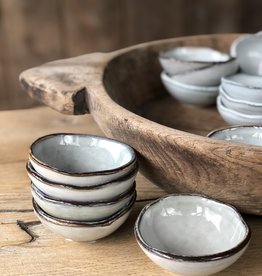 Mica decorations Schaaltje Tabo - 8,5 cm -  set van 6 - grijs