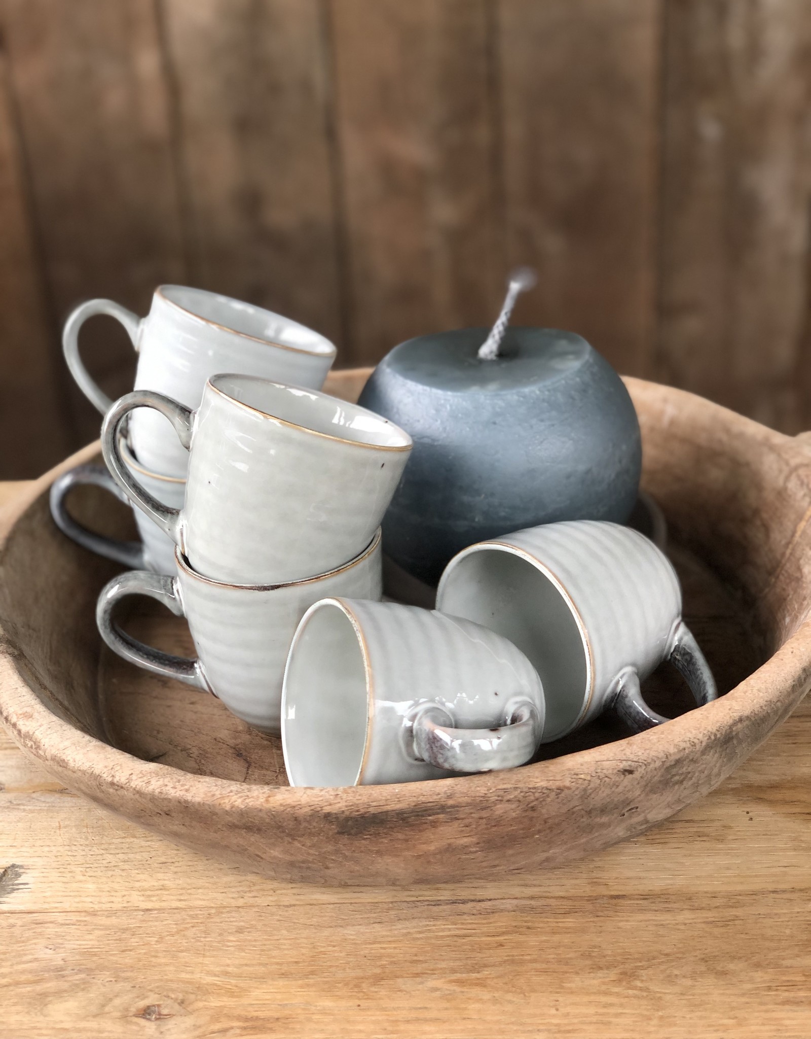 Mica decorations Mok Tabo  Large -set van 6 - grijs