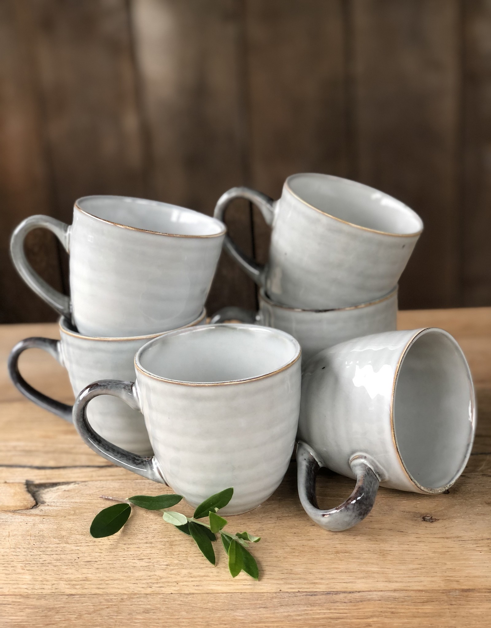 Mica decorations Mok Tabo  Large -set van 6 - grijs