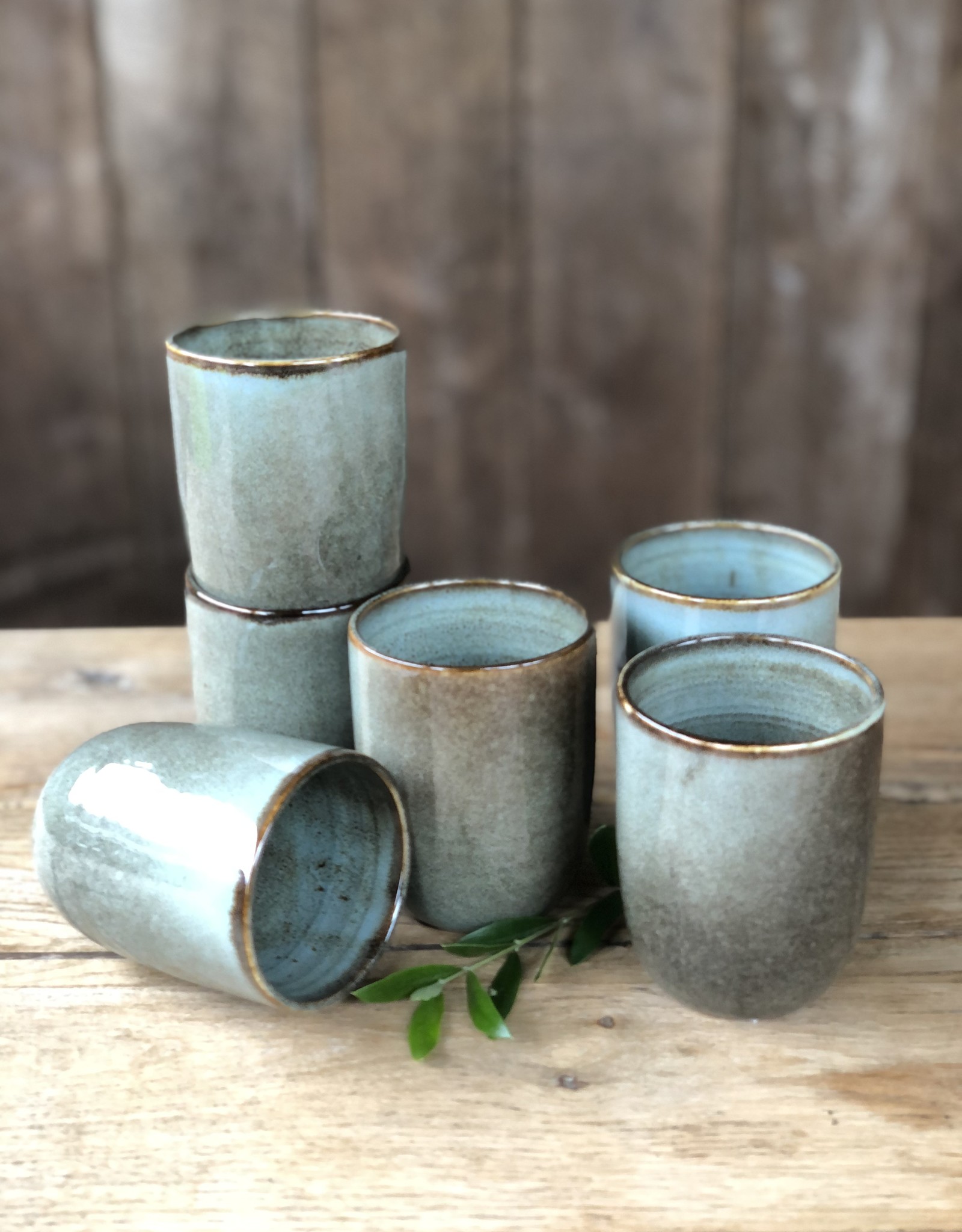 Mica decorations Beker Tabo - set van 6 - groen