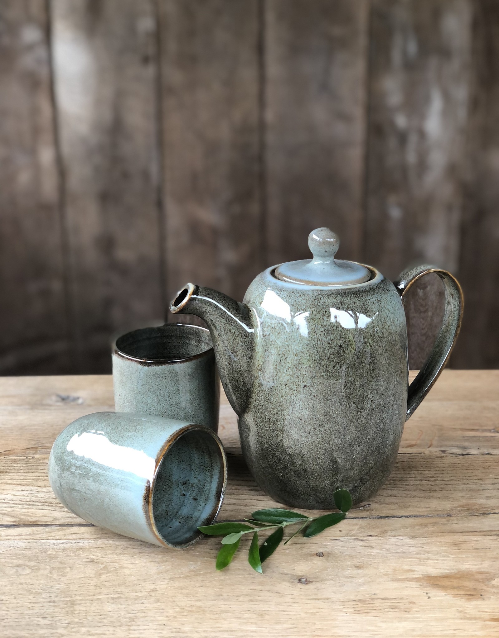 Mica decorations Beker Tabo - set van 6 - groen