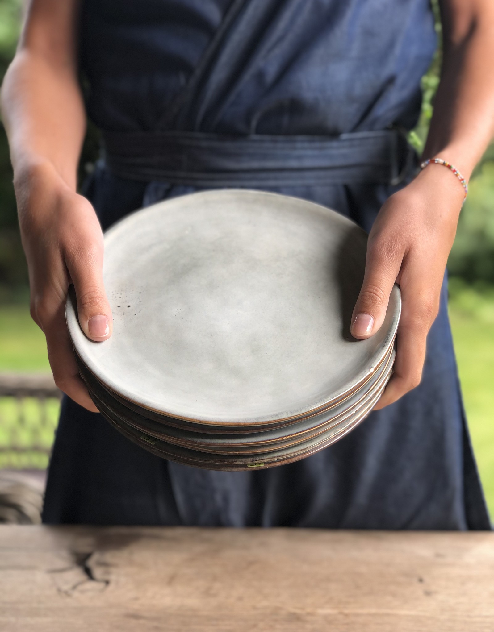 Lavandoux Ontbijtbord set van 6  - grijs groen