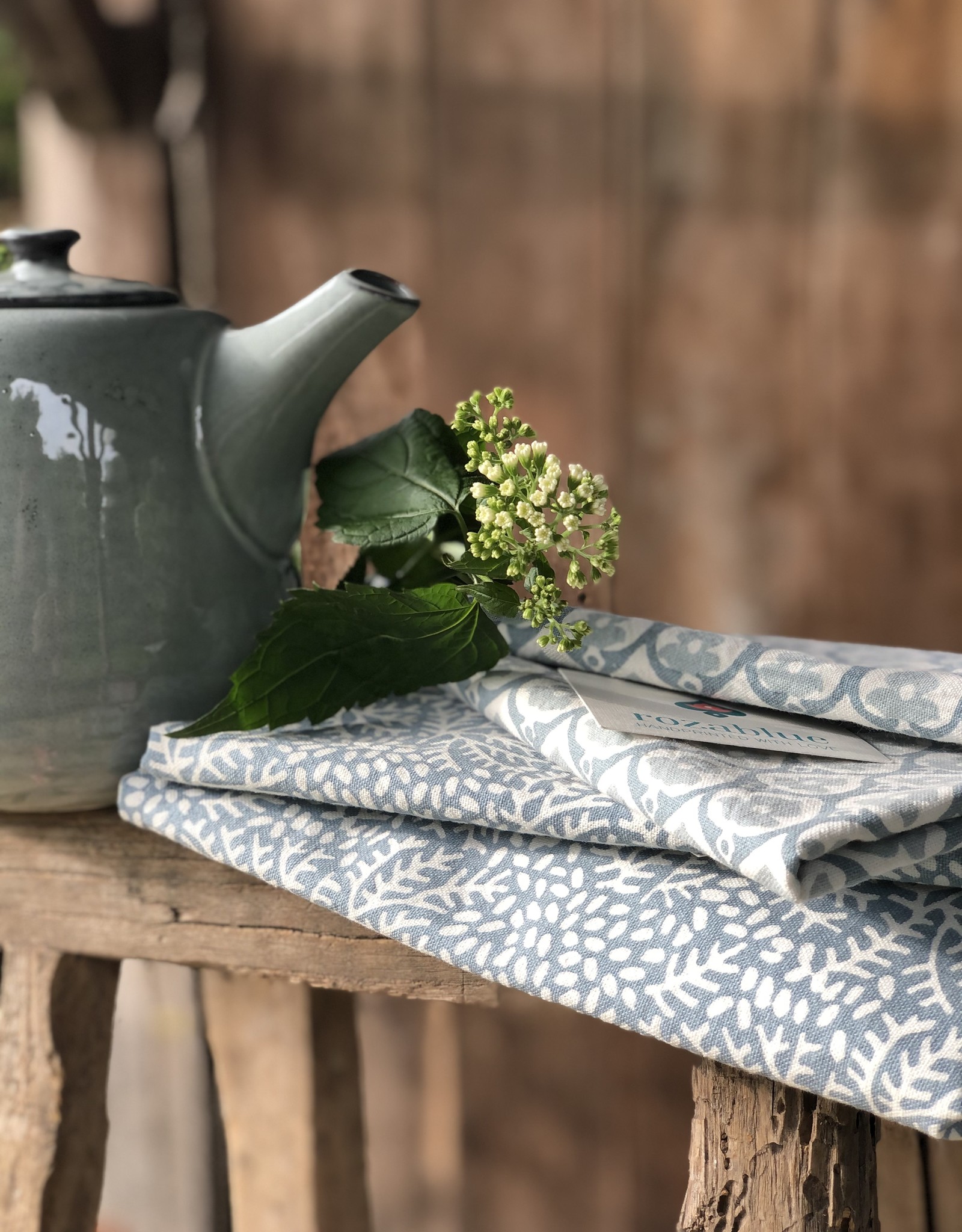 Rozablue Theedoek set van 2