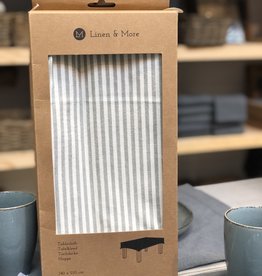 Linen & More Tafellaken - grijs wit streep