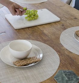 Placemat 6 stuks rond oyster white