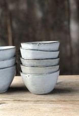 Mica decorations Schaaltje Tabo - 11,5 cm - set van 6 - grijs