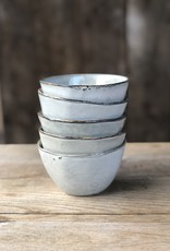 Mica decorations Schaaltje Tabo - 11 cm - set van 6 - grijs