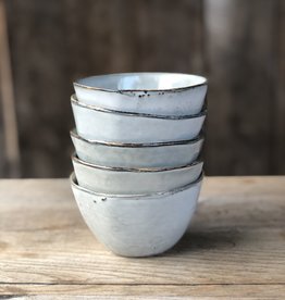 Mica decorations Schaaltje Tabo - 11 cm - set van 6 - grijs