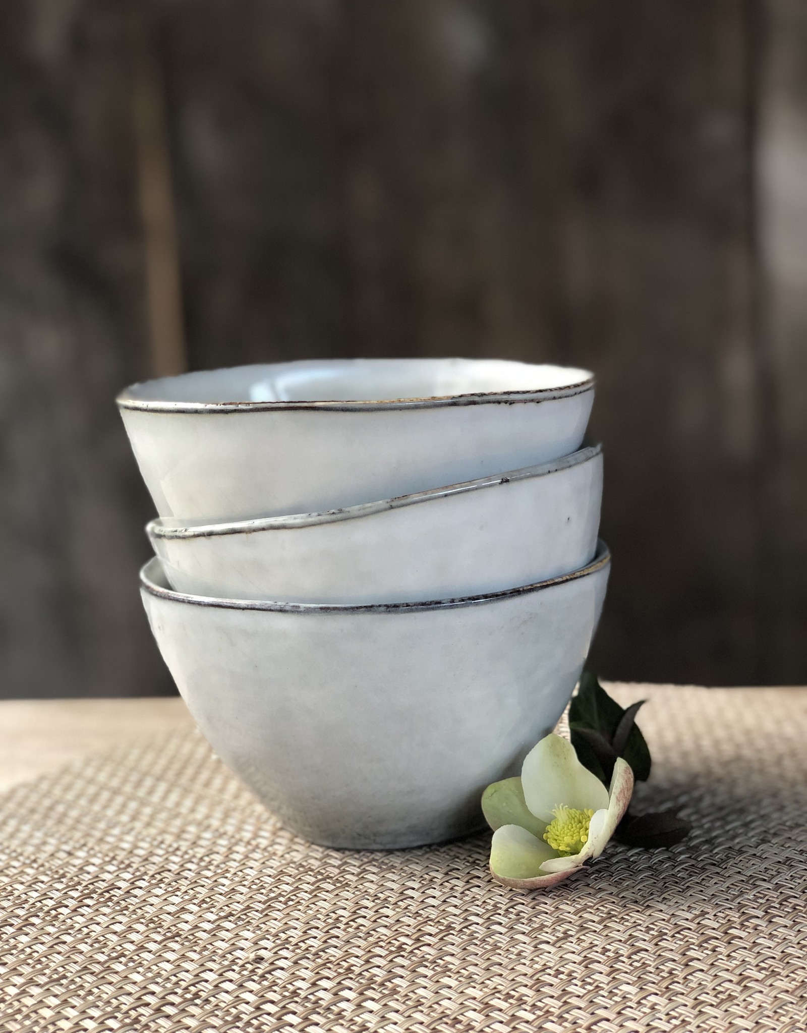 Mica decorations Kom Tabo -14 cm -set van 3  - grijs