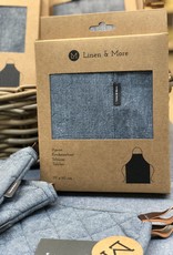 Linen & More Keukenschort set 5 delig - stonewash blue