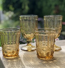 Waterglas  set van 6  - vintage amber