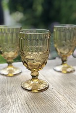 Waterglas  set van 6 - vintage amber