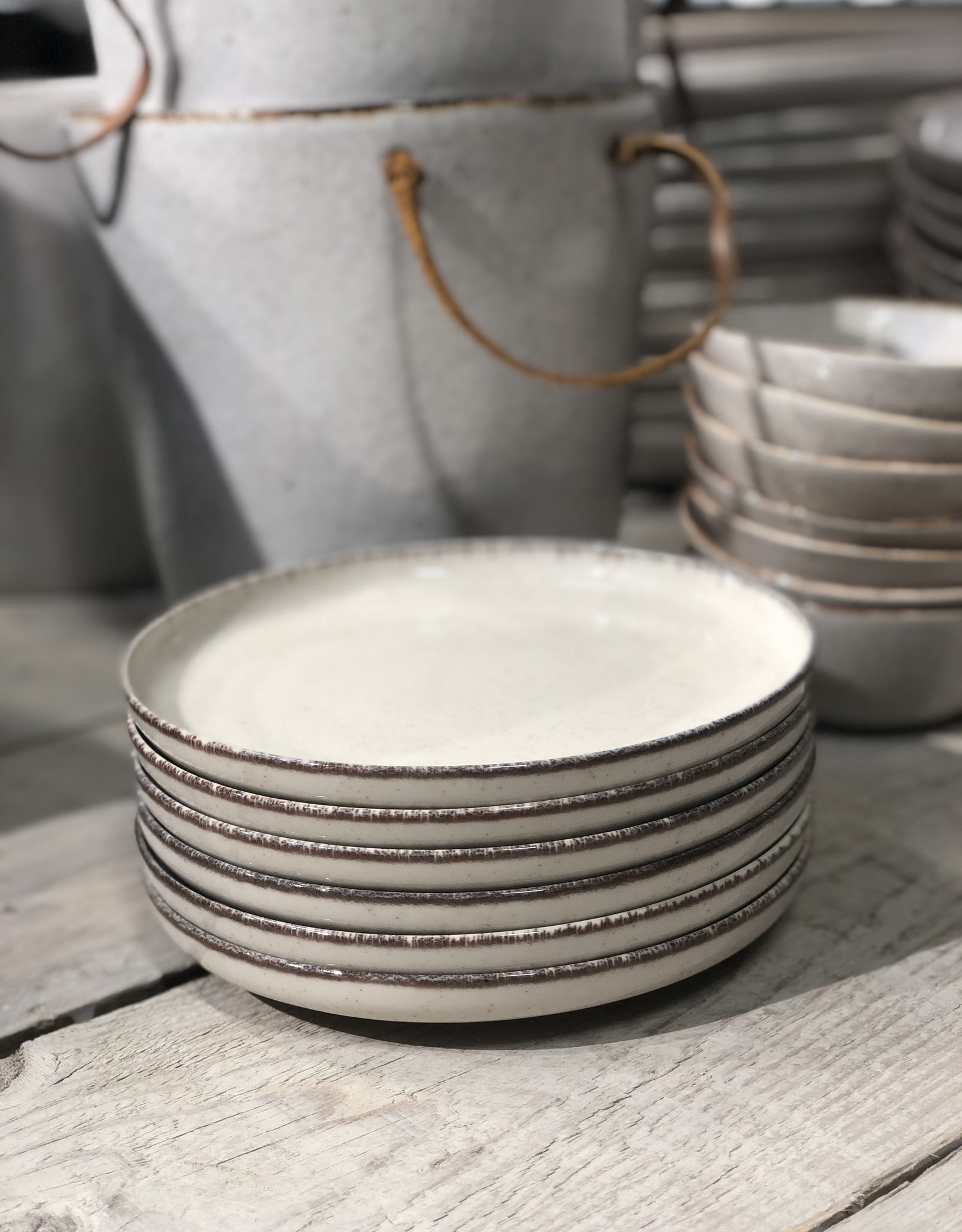 Kitchen trend Gebaksbordje ocean creme - set van 6