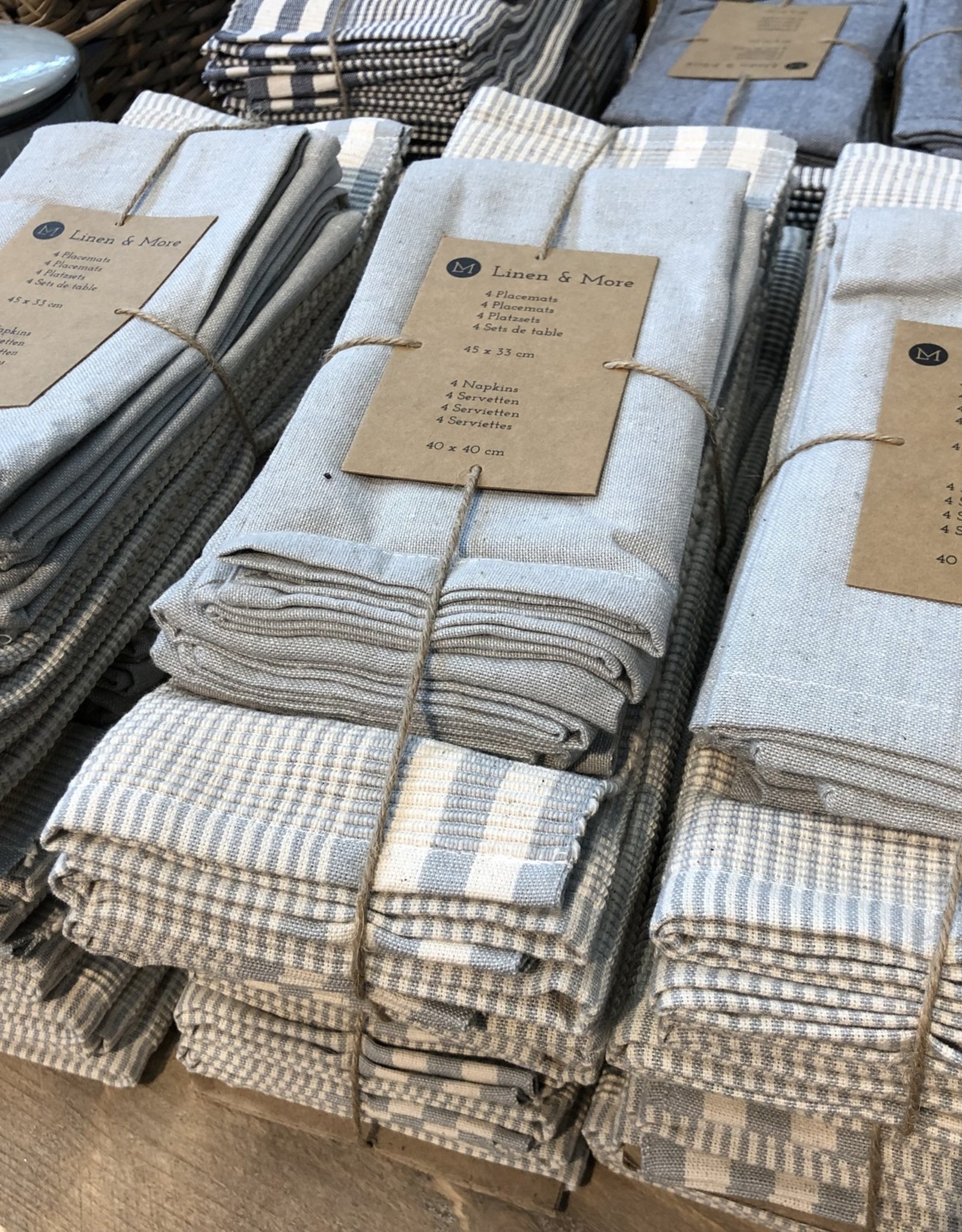 Linen & More Placemat streep - set 8 delig