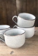 Mica decorations Soepkom Tabo - set van 4 - grijs