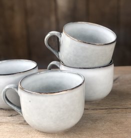 Mica decorations Soepkom Tabo - set van 4 - grijs