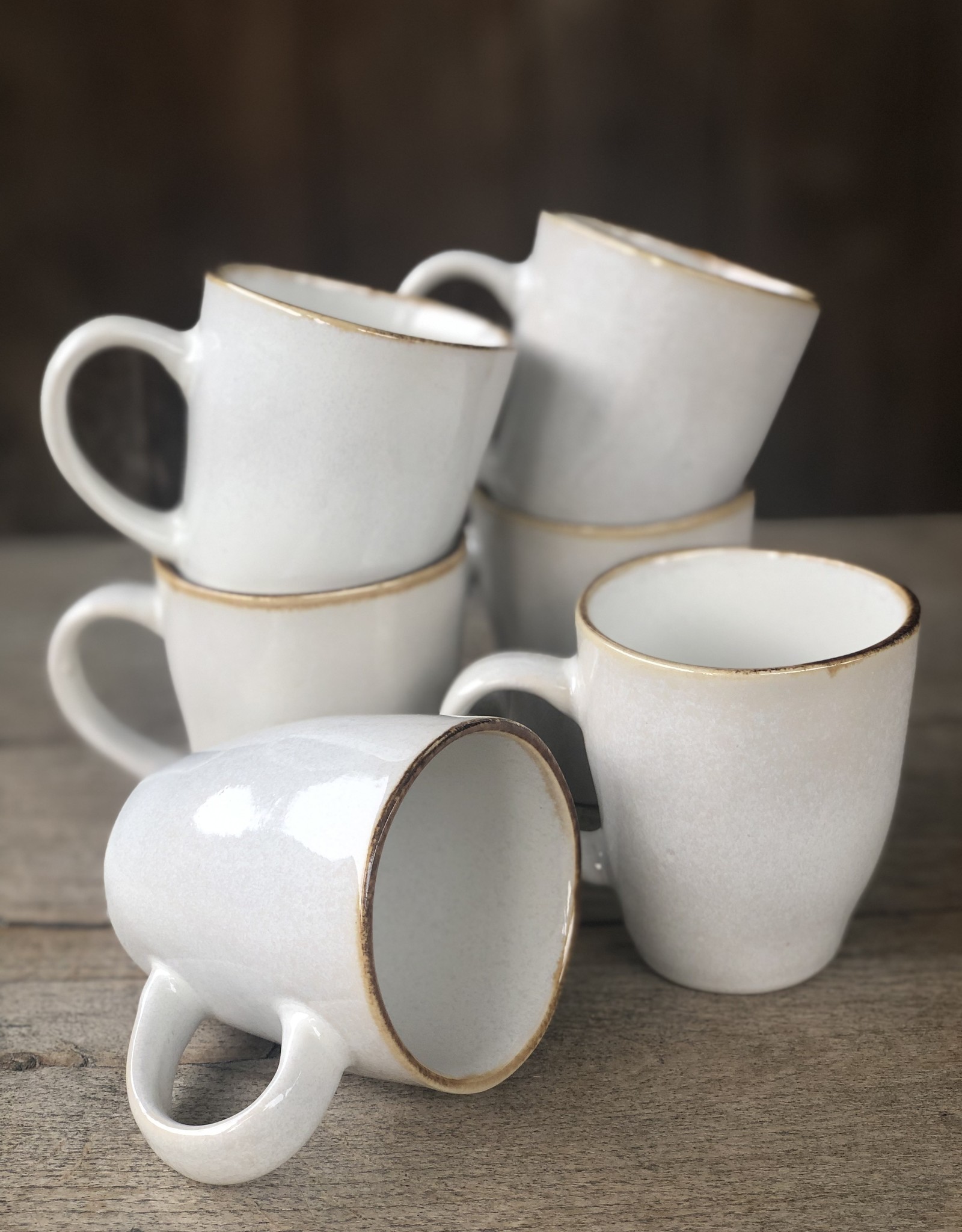 Mica decorations Koffie beker met oor Tabo - 6 stuks