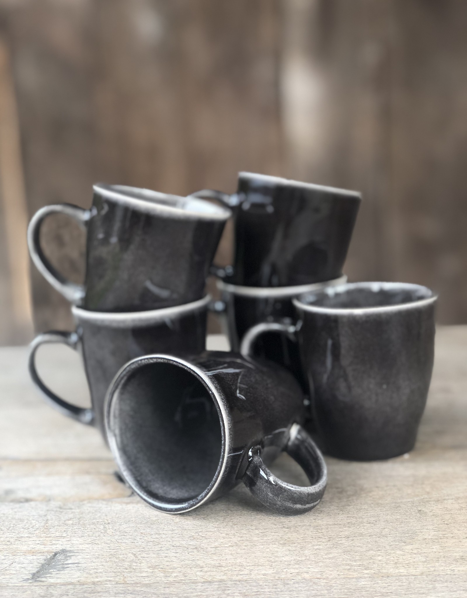 Mica decorations Koffie beker met oor Tabo - 6 stuks