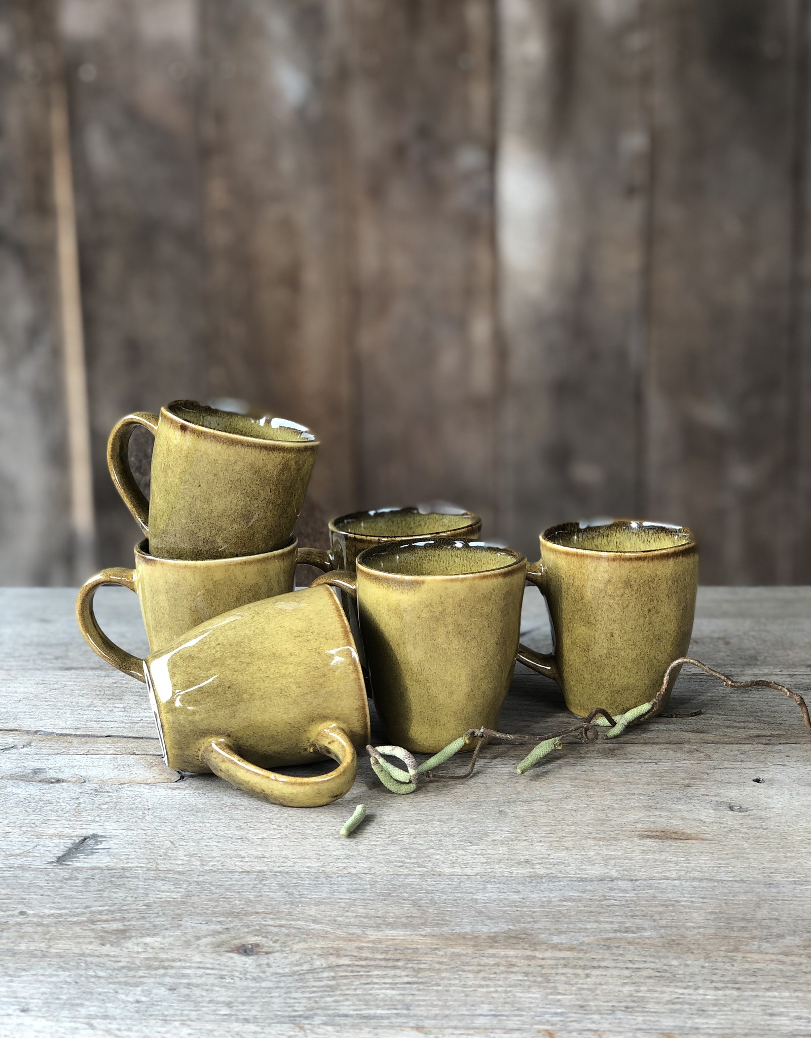 Mica decorations Koffie beker met oor Tabo - 6 stuks