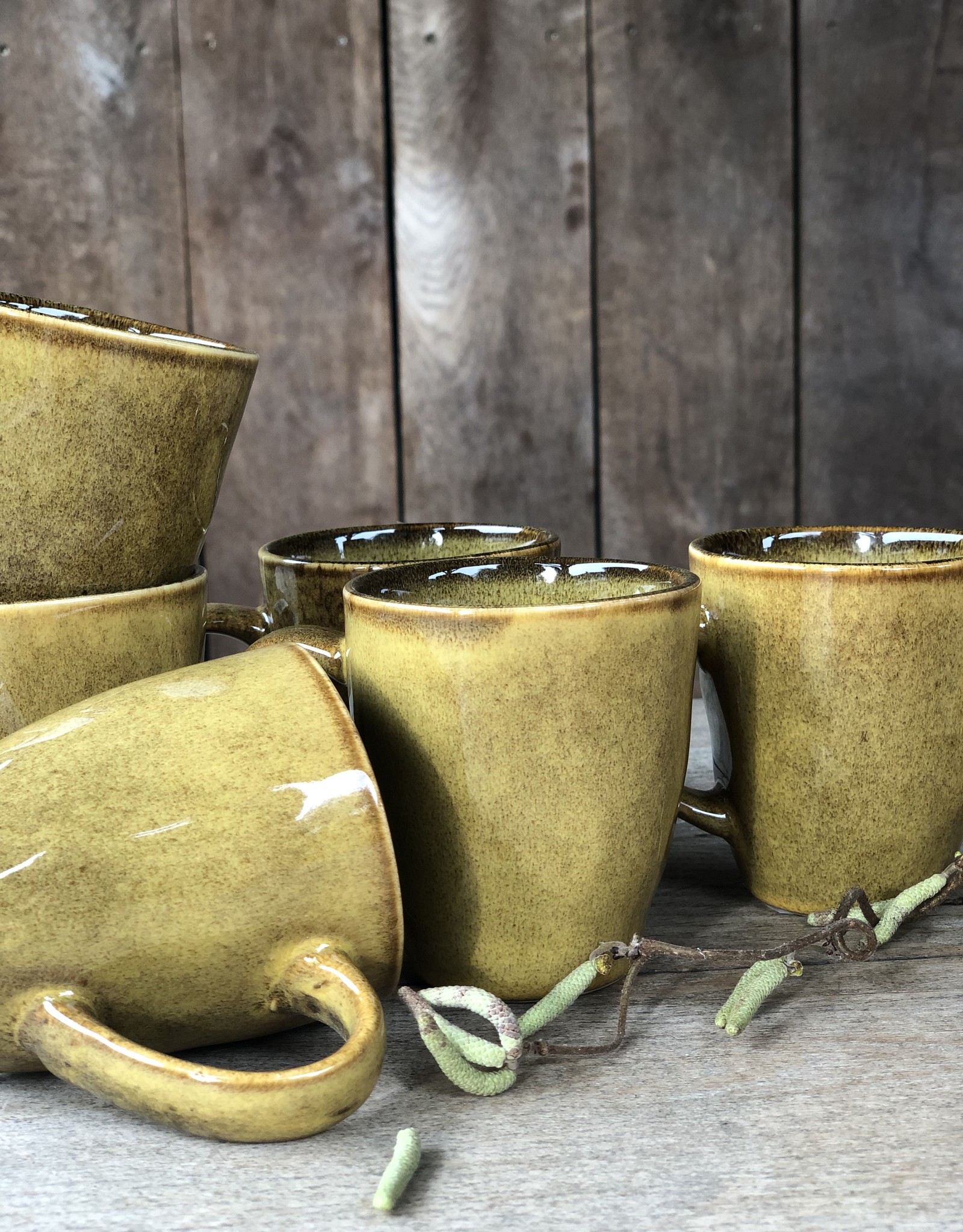 Mica decorations Koffie beker met oor Tabo - 6 stuks